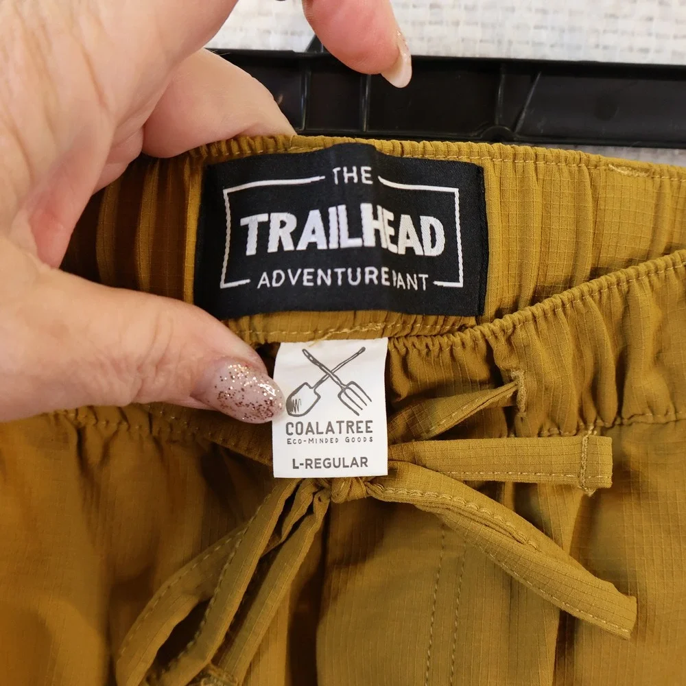 Coalatree Unisex L Trailhead Adventure Pant Mustard Yellow DWR Ripstop Stretch